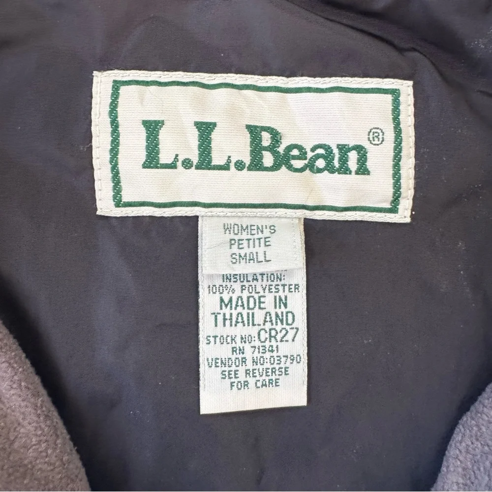 LL‎ BEAN Size S petite Vintage Blue Hooded Parka Coat Jacket CR27 missing fur